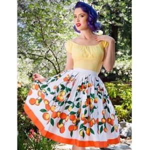 Pinup Couture oranges print circle skirt